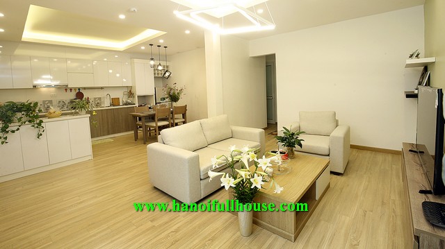 Warmy apartment on Xuan Dieu street, 2 bedrooms, nice furniture big balcony for rent.