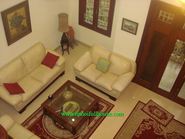 What is a lovely house in ba dinh district for rent! luxury furniture, 6 bedrooms, garage
