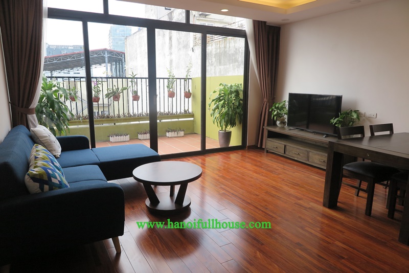 European style 2BR apartment in Hoan Kiem dist for rent. Big balcony, big window & door