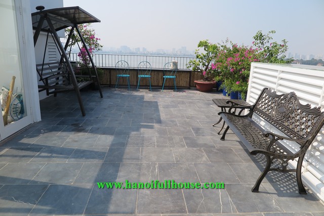 Super impressive apartment in Yen Phu village, great terrace and large balcony for rent.