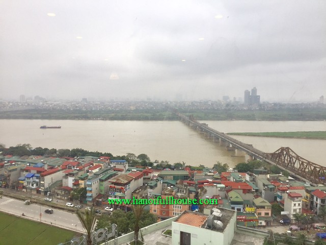Wonderful view of Red River three bedroom apartment in Mipec Riverside tower