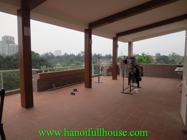 A big terrace house with beautiful view for rent in Tay Ho dist. 5 bedrooms, fully furnished