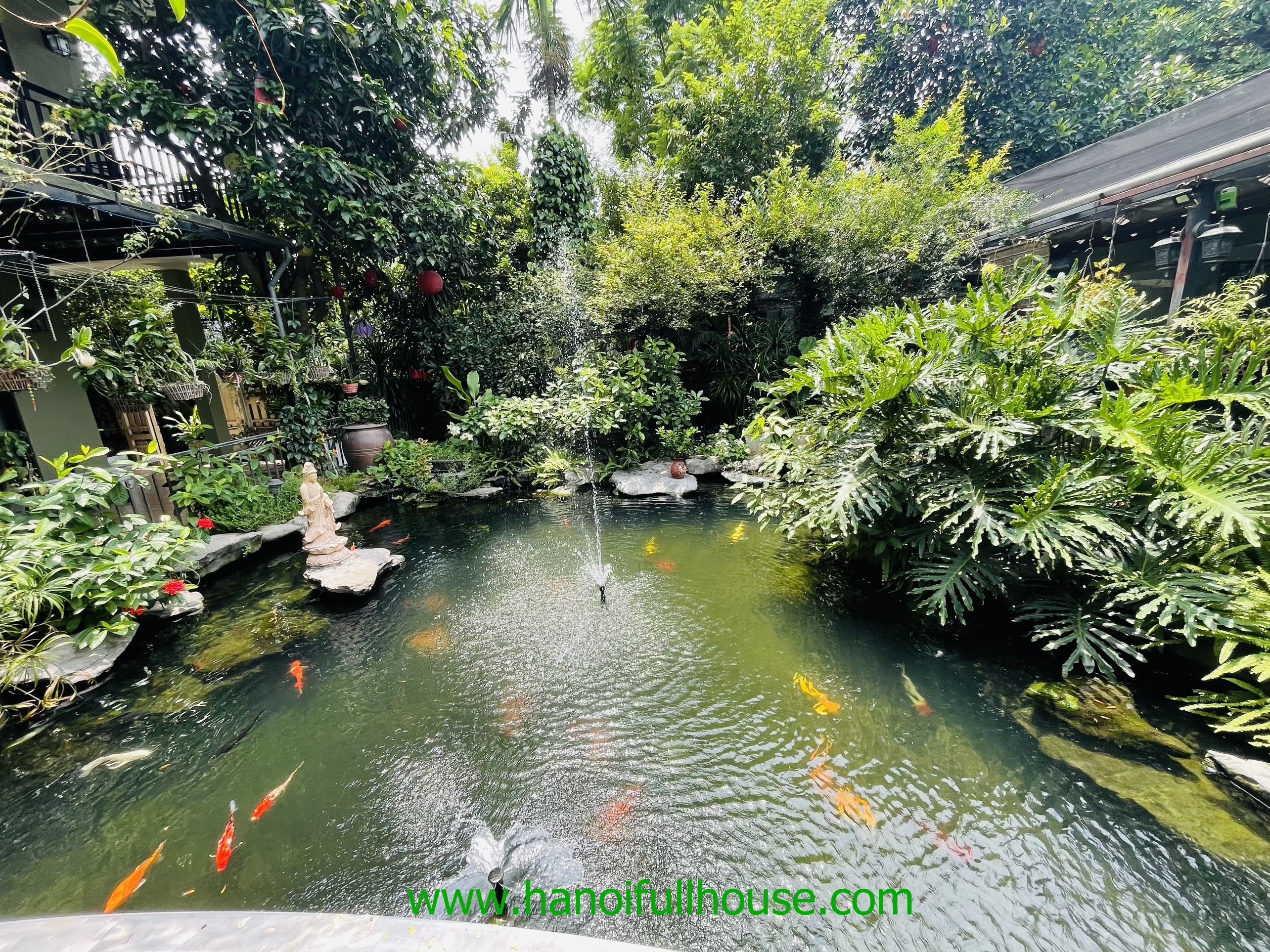 Beautiful house rentals in Westlake Hanoi with a big garden, yard and terrace
