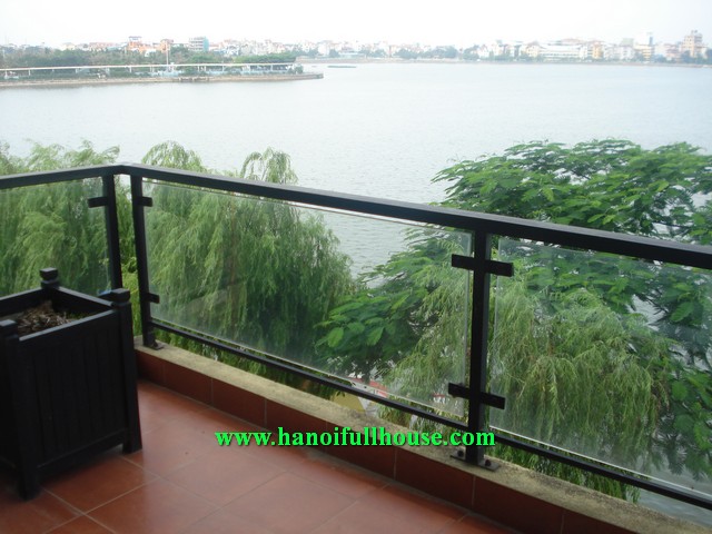 3 bedroom lake view serviced apartment in Lac Long Quan street, Tay Ho dist, Ha Noi