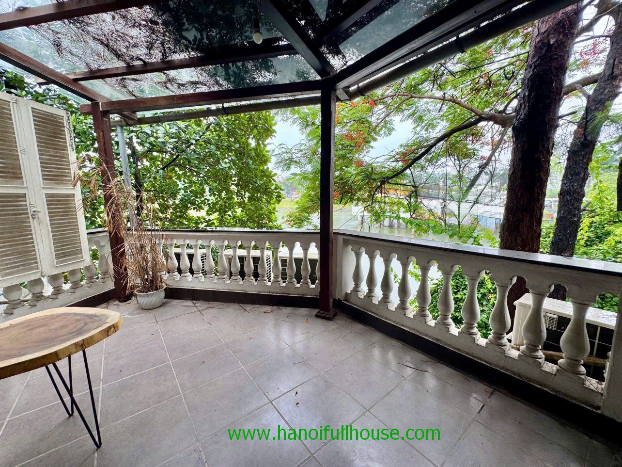 Super nice villa in Tay Ho district, beautiful garden and lake view for lease.