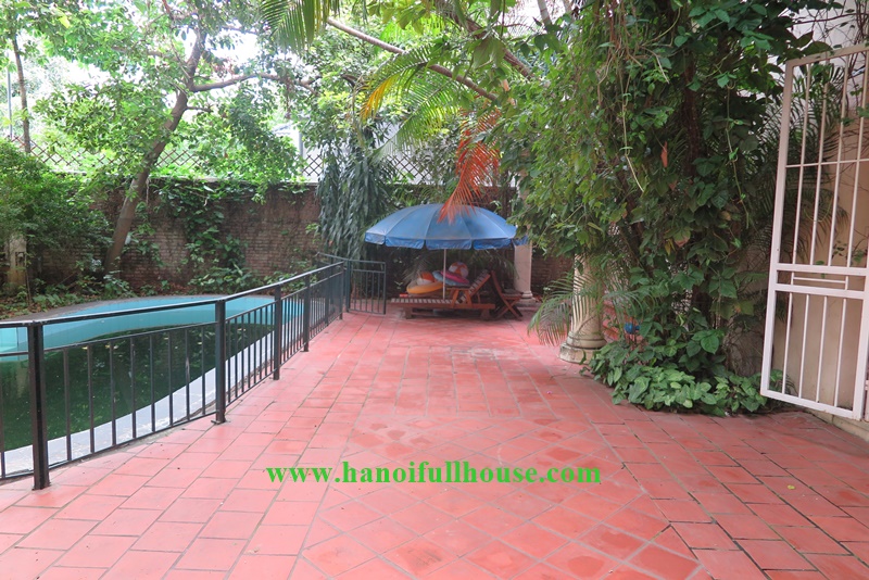 Amazing villa with 5 bedrooms, garden & yard, swimming pool for lease in Tay Ho