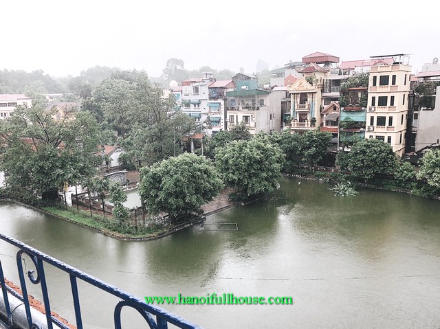 Nice house with 4 bedrooms, fully furnished, view lake, nice design for rent in Ba Dinh