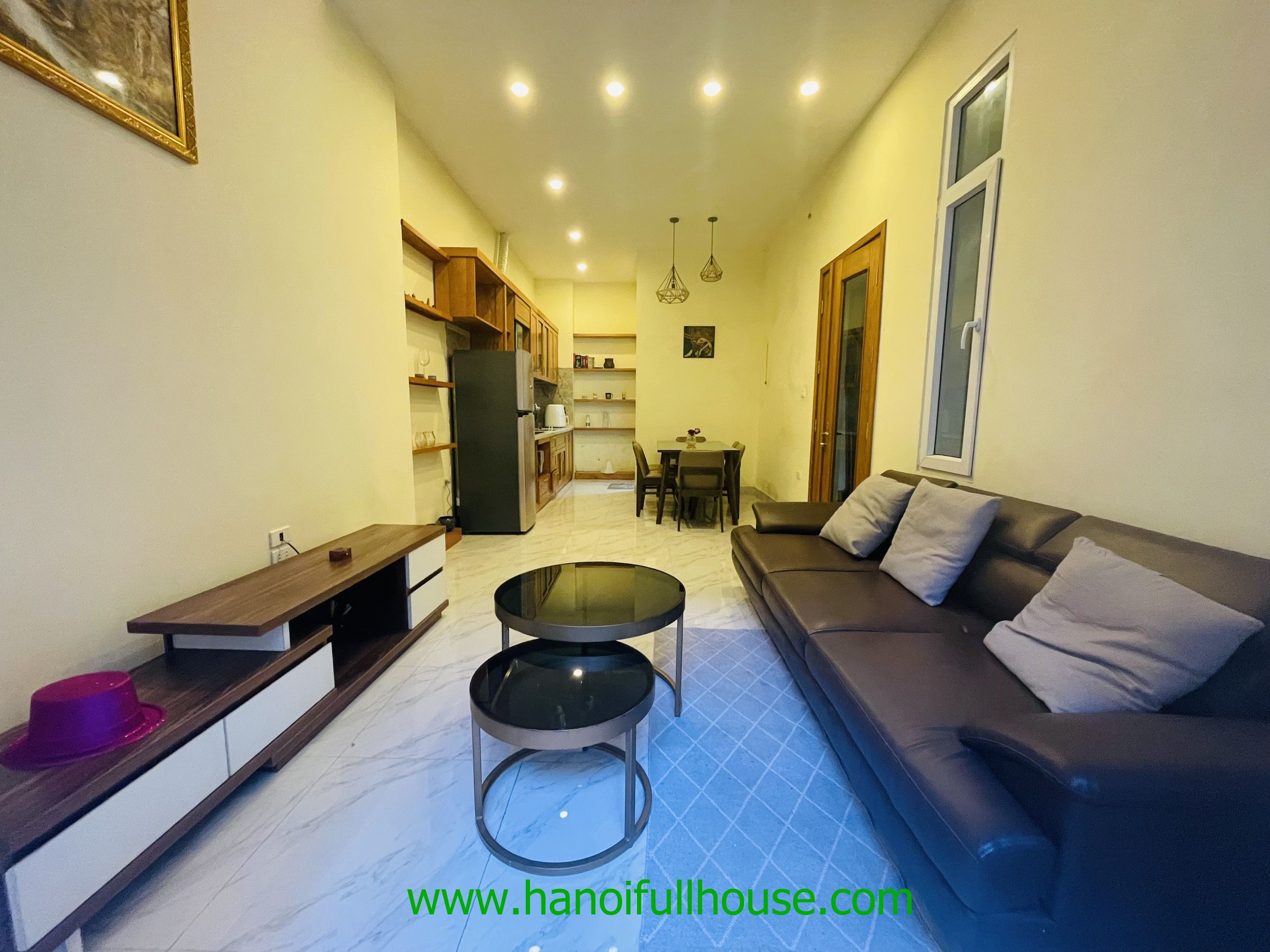 Bright house with 3 bedrooms and yard in Tay Ho for lease