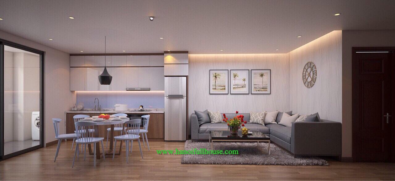 A brand-new apartment, two bedrooms on 20th floor in Trung Kinh for rent