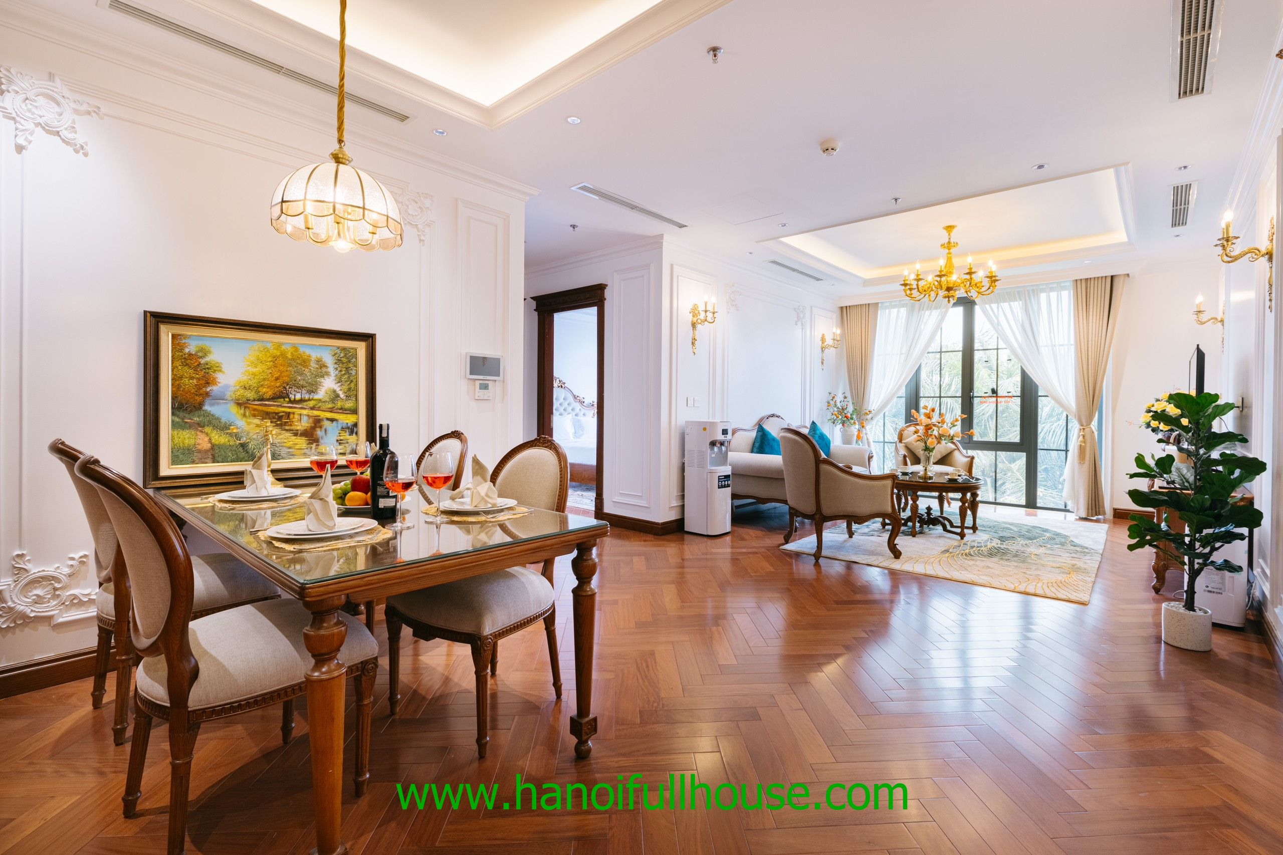 A charming style furnished apartment with 2 bedrooms in Tay Ho for rent.