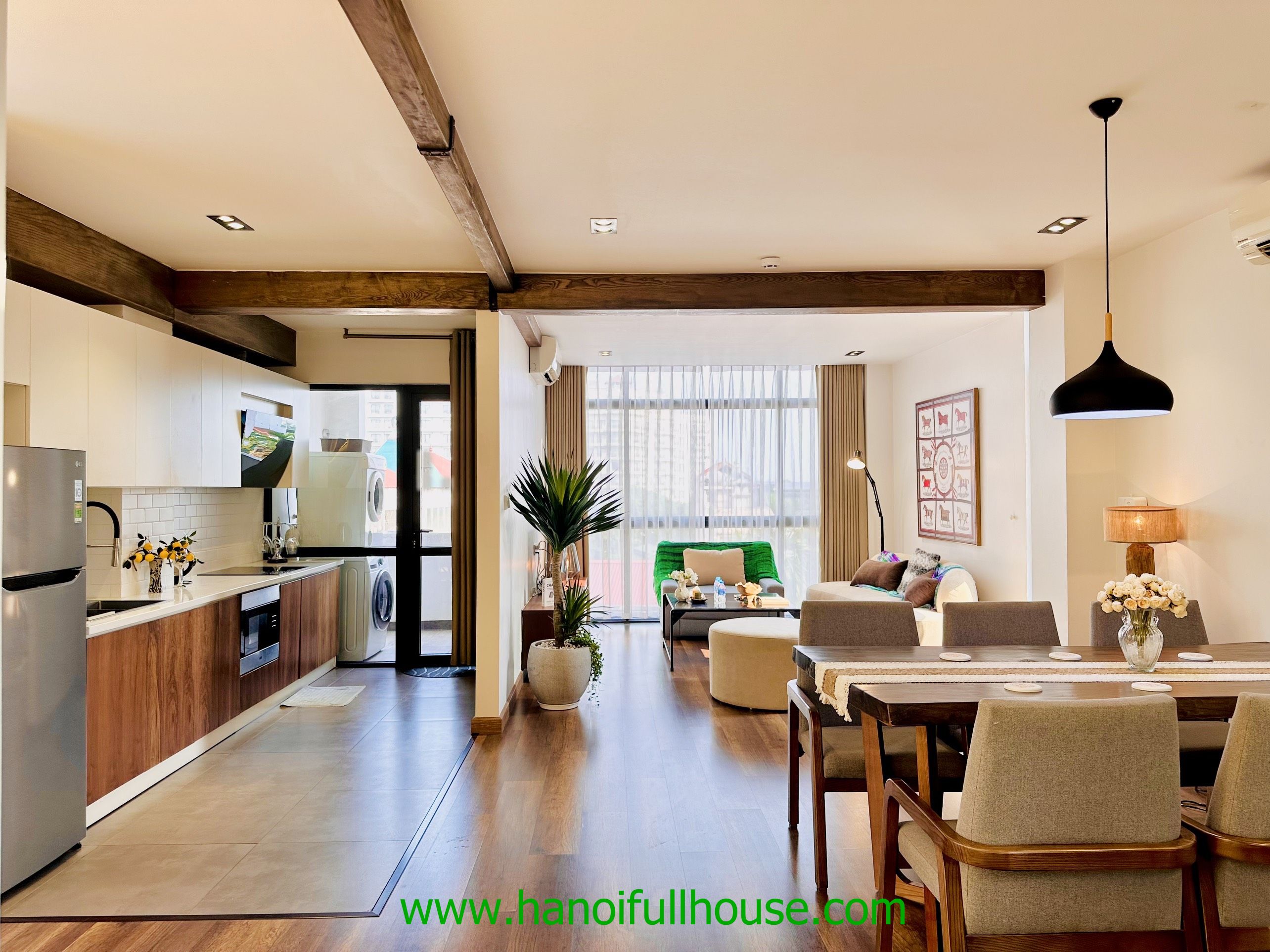Modern apartment with 2 bedrooms on Dang Thai Mai str for rent