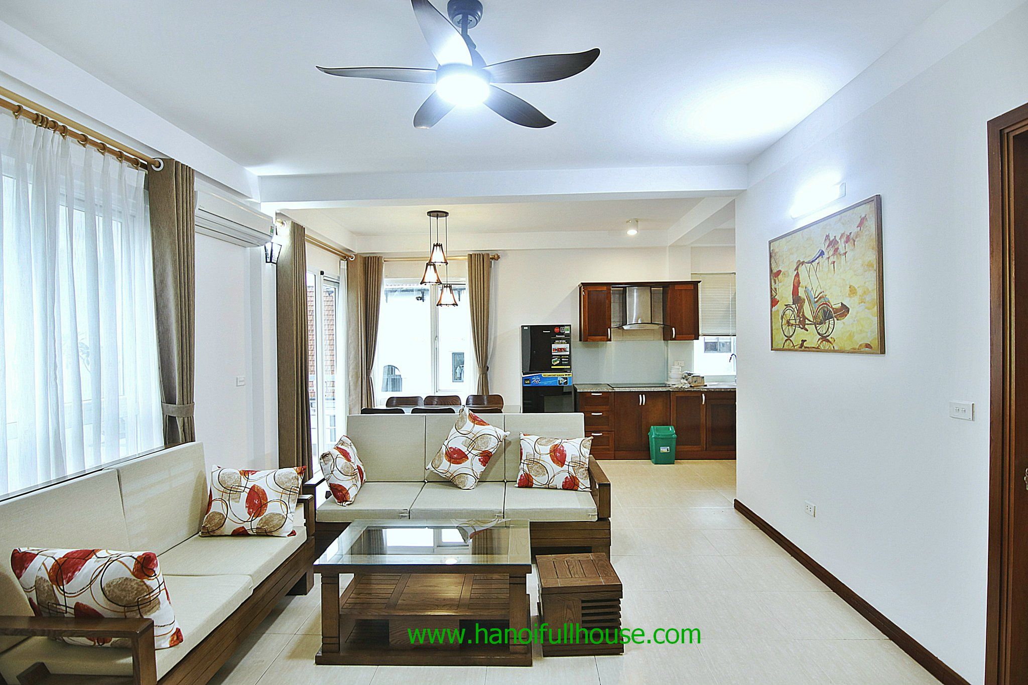 Full furnished 2 bedroom,2 bathroom apartment on Tay Ho for rent 