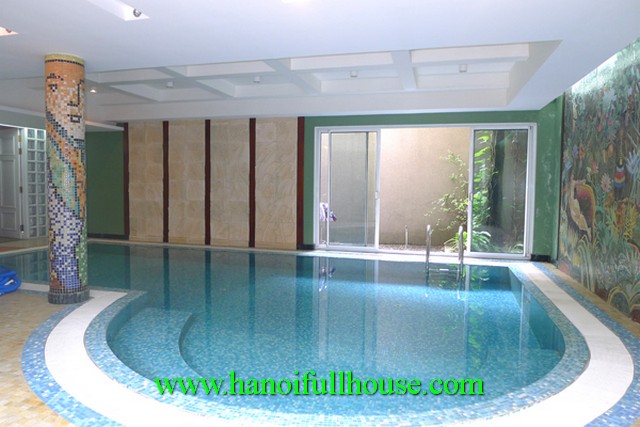 Villa in Westlake Tay Ho dist, Ha Noi for lease. Villa with pool, garden, yard and balcony
