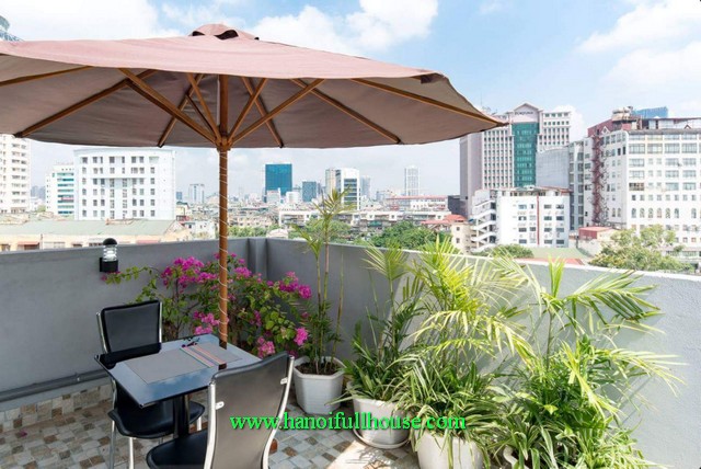 Nicely furnished serviced apartment with a big outdoor balcony, open view and lift, quiet