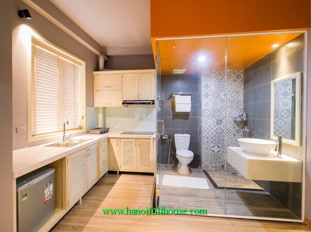 FOR RENT: A studio serviced apartment with a great kitchen cupboard and luxury furnitures