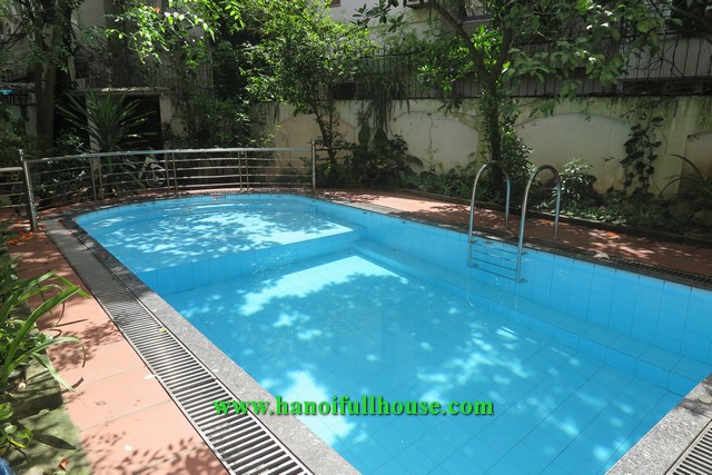 Beautiful villa with garden and swimming pool on Dang Thai Mai street, Tay Ho for rent.