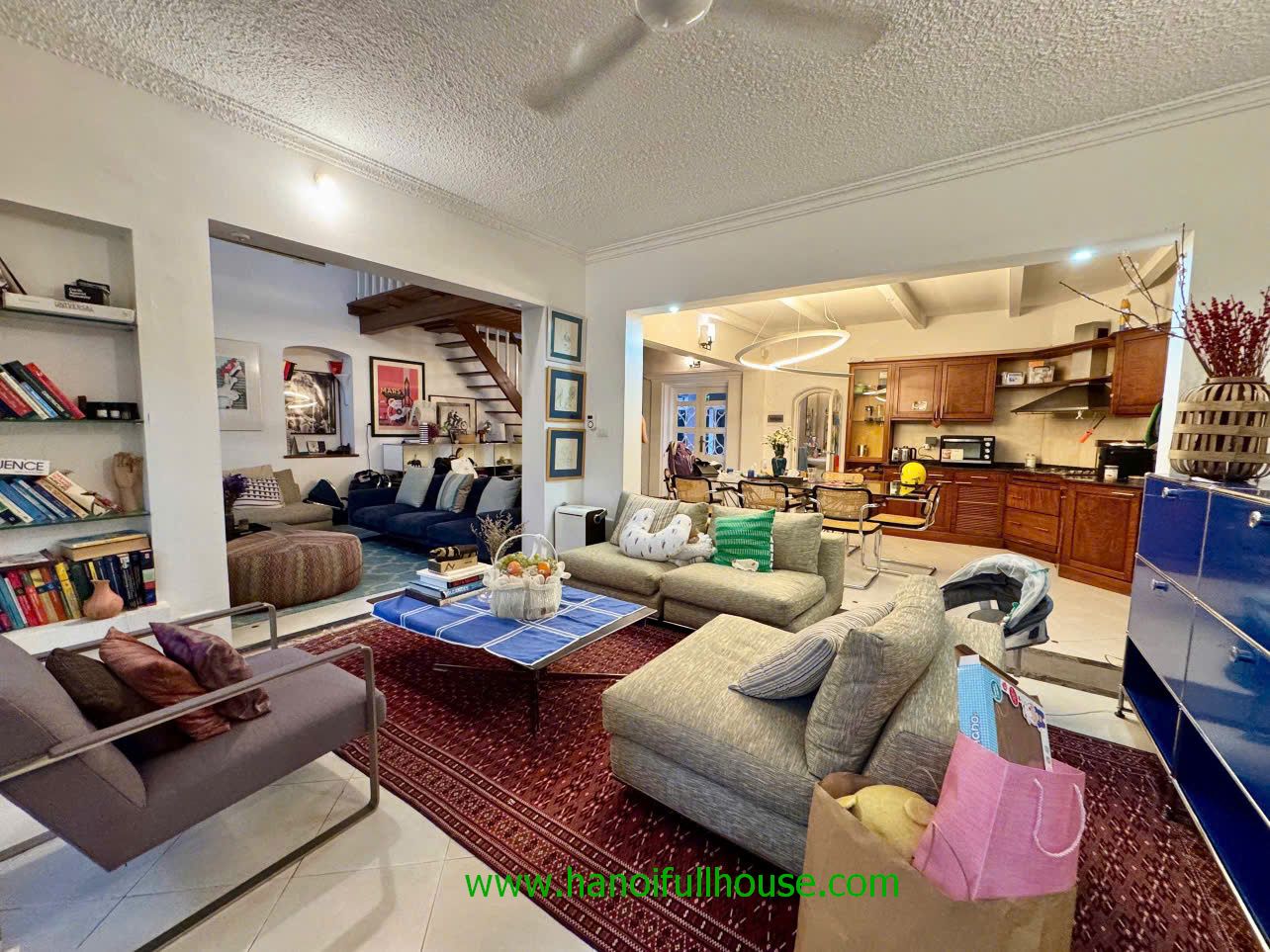 Super nice villa in Tay Ho district, beautiful garden and lake view for lease.