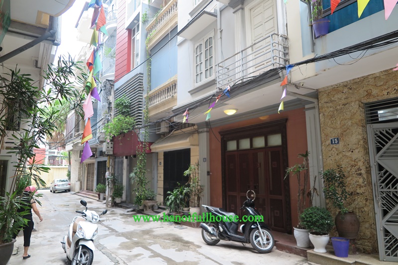 A 4-BR house in Ba Dinh for rent. High quality wood flooring, car access