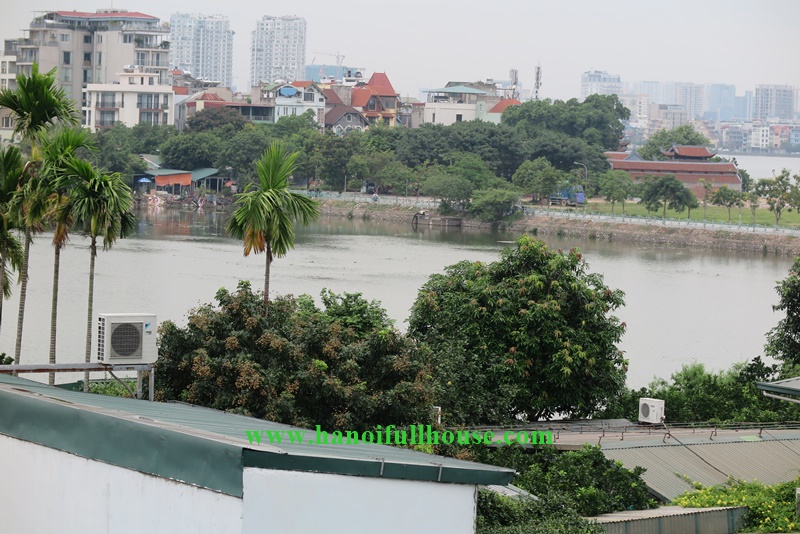 Three bedrooms service apartment, big yard, big balcony on Dang Thai Mai street for rent