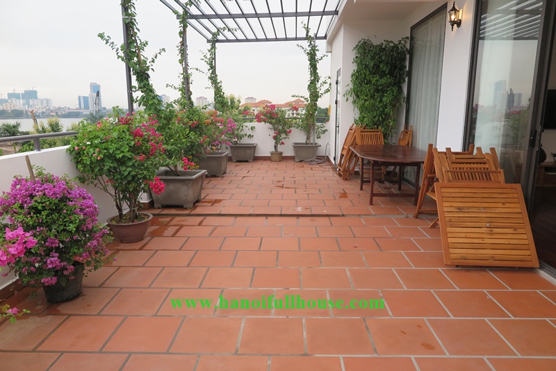 Luxury large apartment with a swimming pool, lake view for rent in TayHo, Hanoi