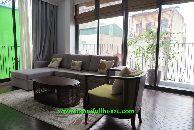 Serviced apartment for rent with 2 bedrooms full furnished and services on Dang Thai Mai street, Tay Ho, Hanoi