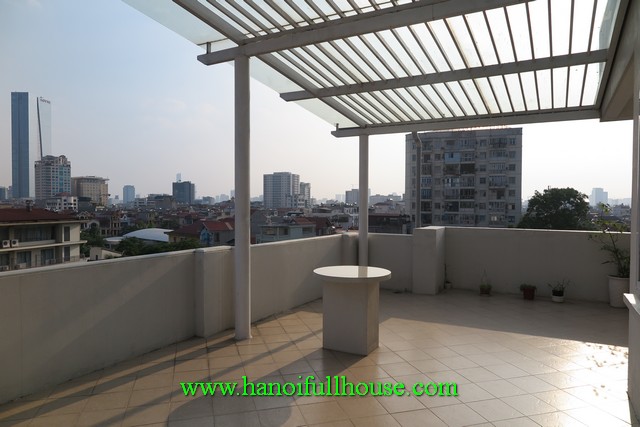 Nice serviced apartment with elevator, fully furnished, nice terrace, balcony & Hanoi city view