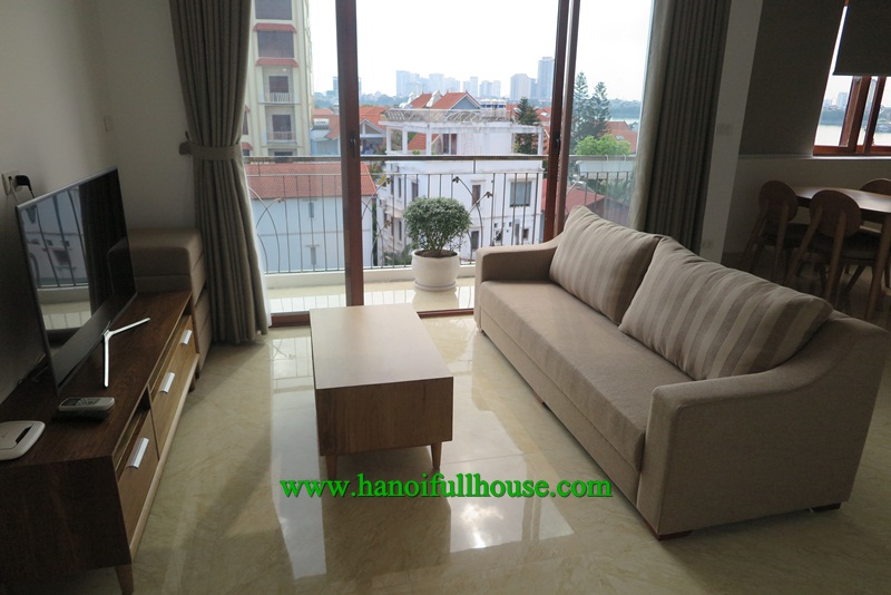Great apartment with big balcony, good service, near West lake, 1 bed room for rent