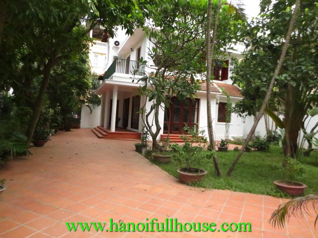 Big garden beautiful villa for rent in To Ngoc Van street, Tay Ho dist, Ha Noi