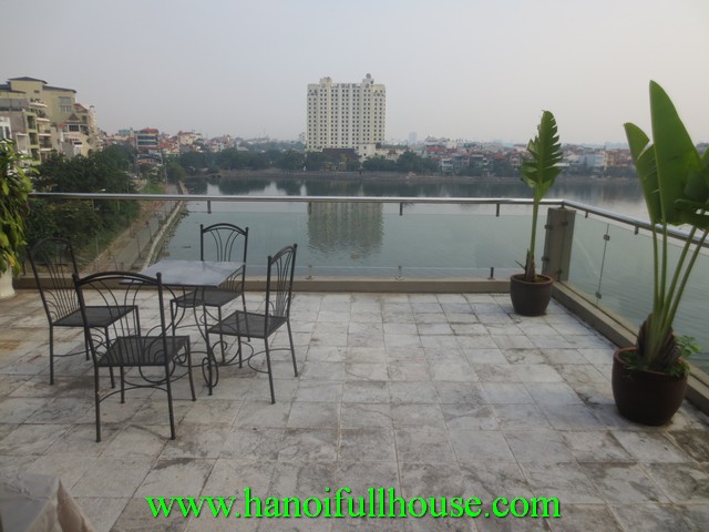 3 bedroom apartment in Tay Ho dist for rent. West Lake view, car parking, furnished