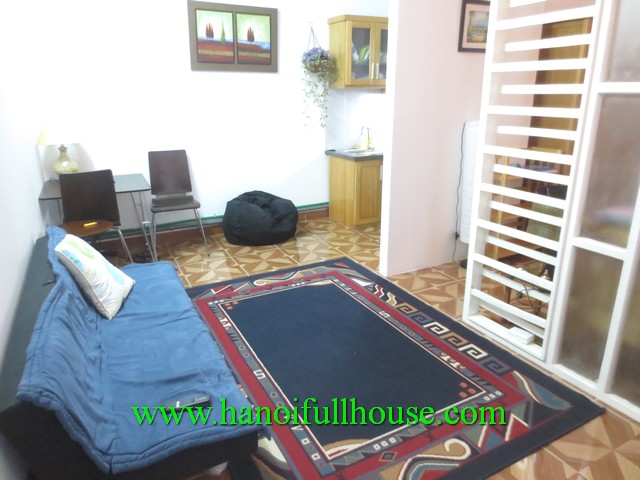 A small serviced apartment with private bedroom and living room in Hoan Kiem dist for rent