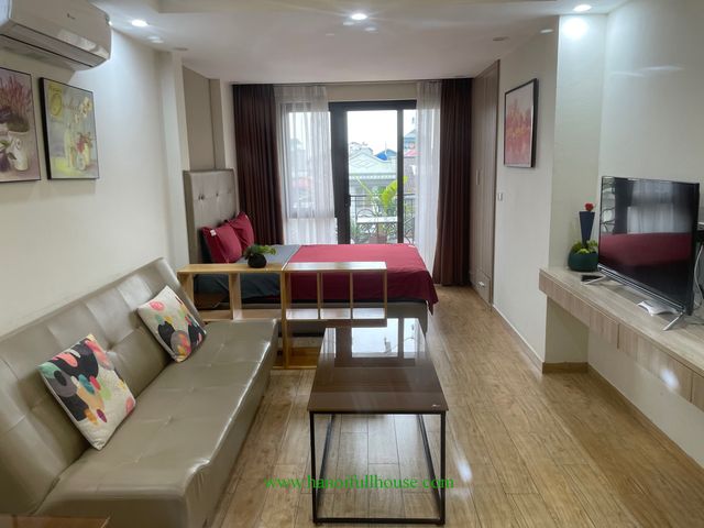 Cheap studio with big balcony, modern furniture in Tay Ho dist