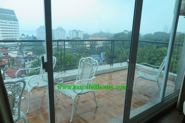 Great view & big balcony serviced apartment for rent in Ba Dinh dist, Ha Noi