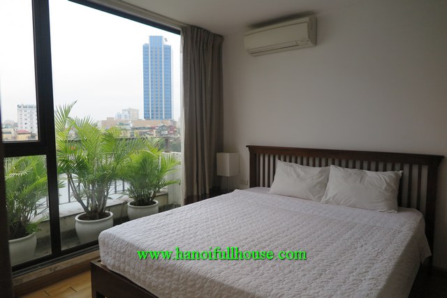 Japanese style 1BR serviced apartment facing to Pham Huy Thong lake for rent