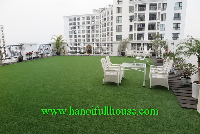 Penthouse for rent in Royal City Hanoi. Big garden outdoor, open space, furnished