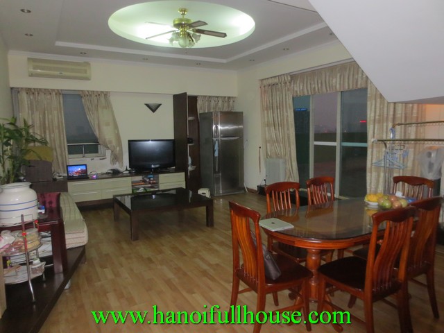 Beautiful terrace penthouse apartment with 3 bedrooms for lease in Ba Dinh dist, Ha Noi