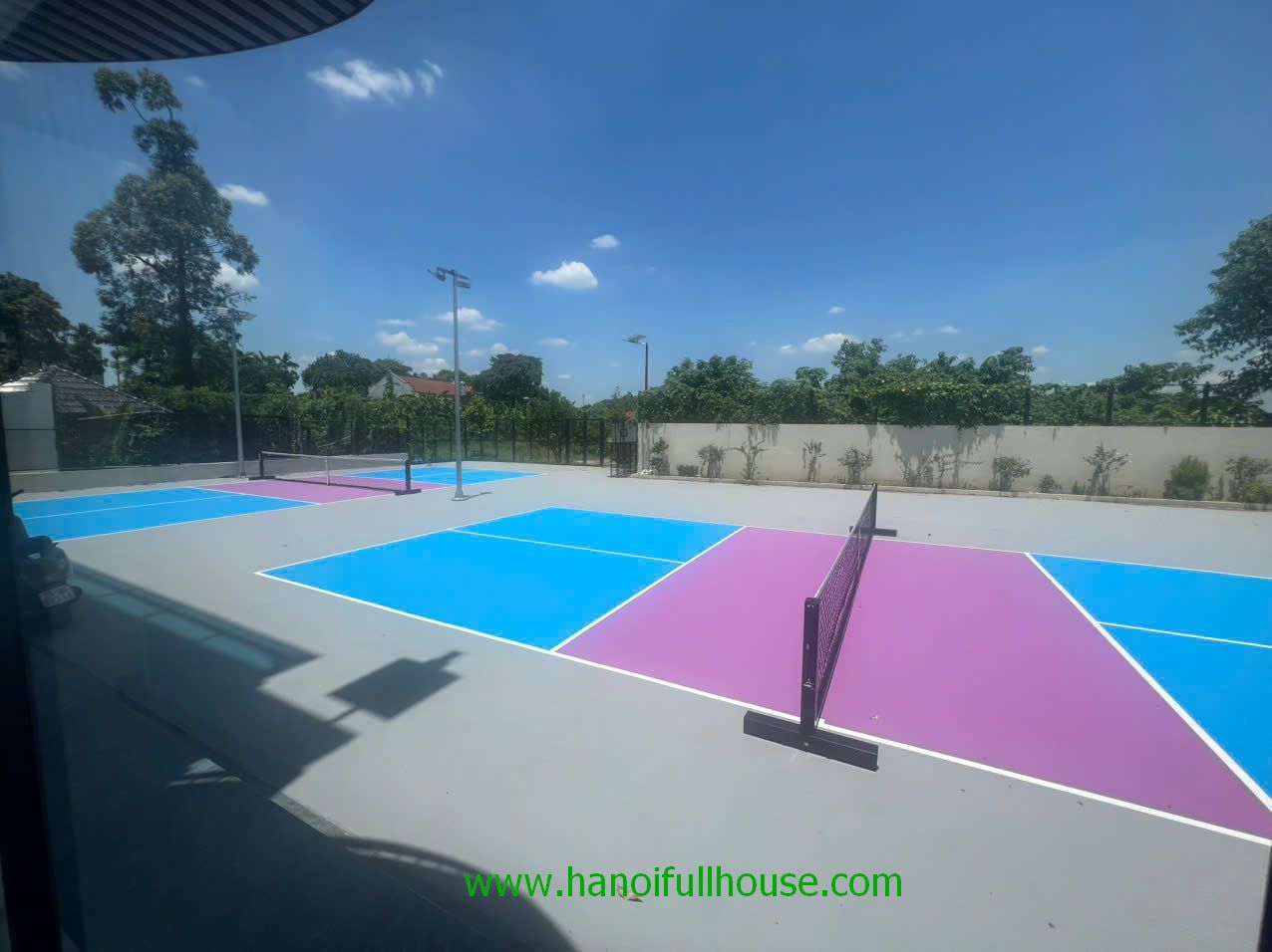 Spacious 5 bedroom villa in Long Bien for rent. Its so fun and special with 2 pickle ball courts