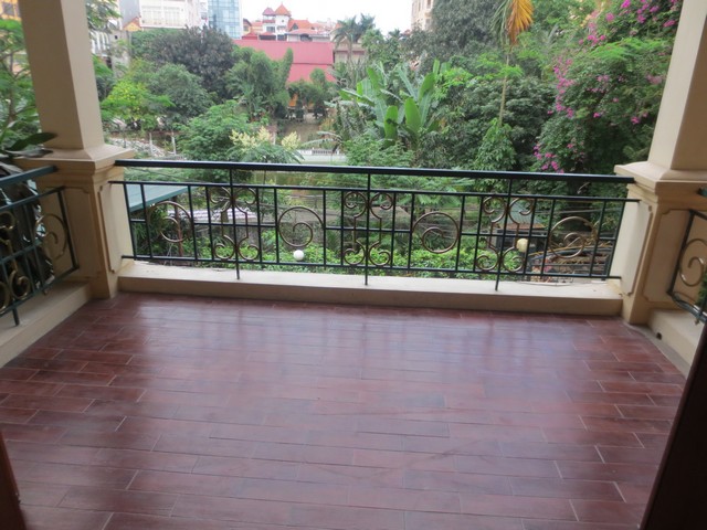 Lagre court-yard villa with lake view for rent in Tay Ho dist- Ha Noi