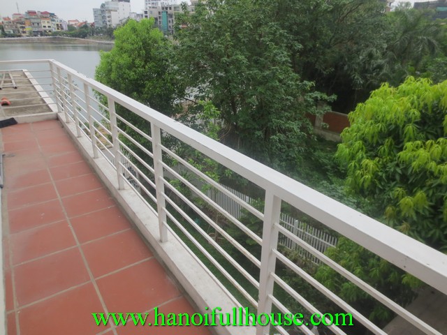 Beautiful apartment with nice garden for rent in Xuan Dieu street, Tay Ho dist, Ha Noi