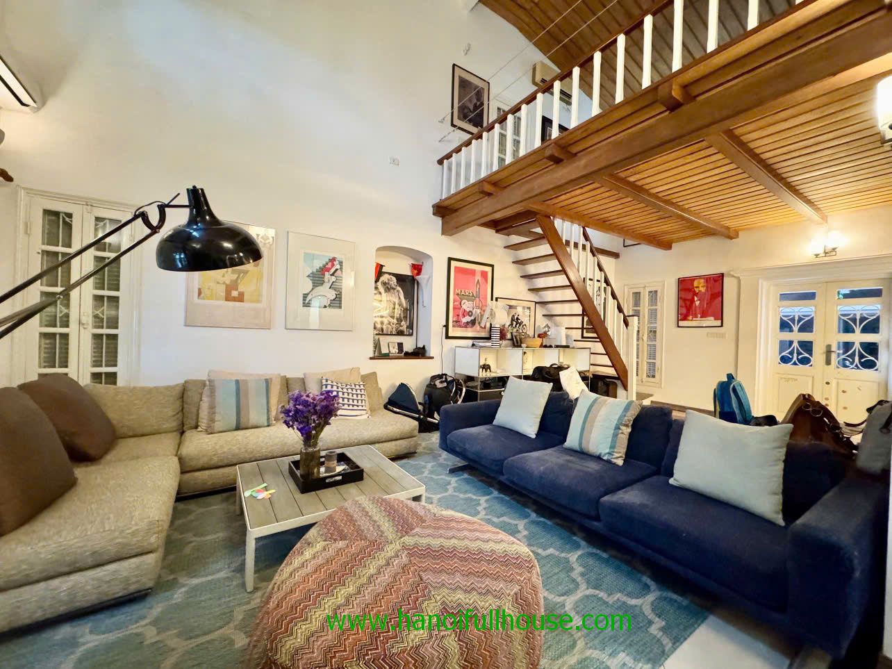 Super nice villa in Tay Ho district, beautiful garden and lake view for lease.
