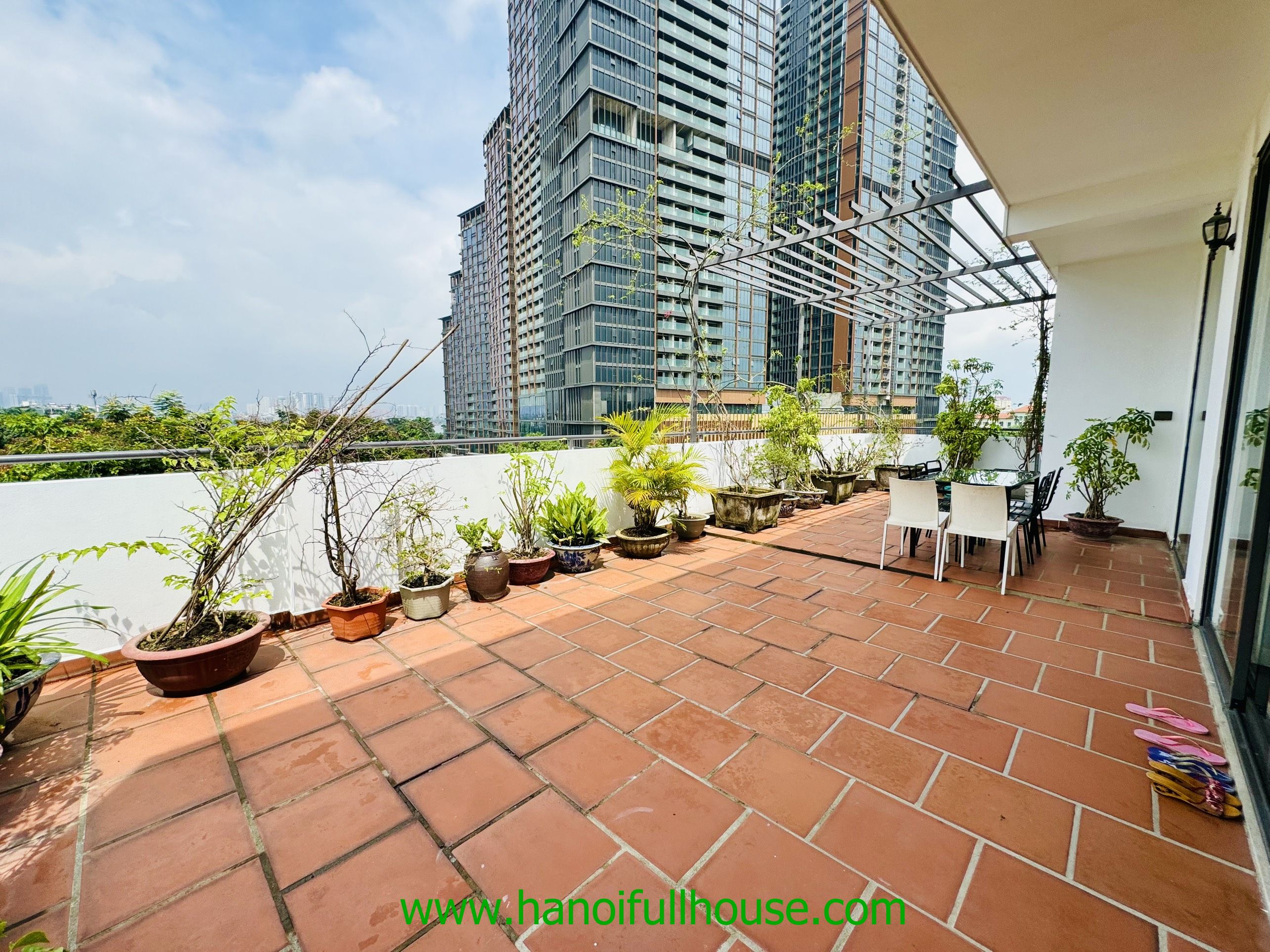 A wonderful apartment with large terrace , swimming pool to rent in Tay Ho