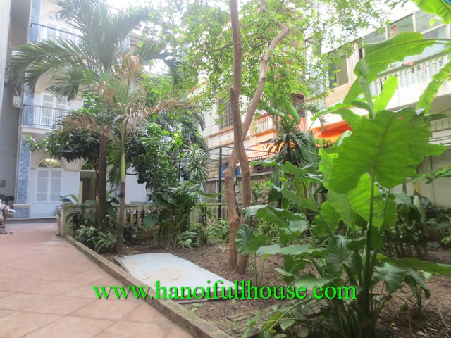 Ba Dinh house with beautiful garden, furnished for rent