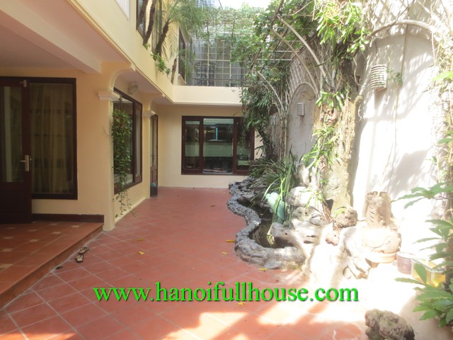 Charming house in Nghi Tam, 4 bedrooms, 5 baths, Front yard, balcony and nearby WestLake 