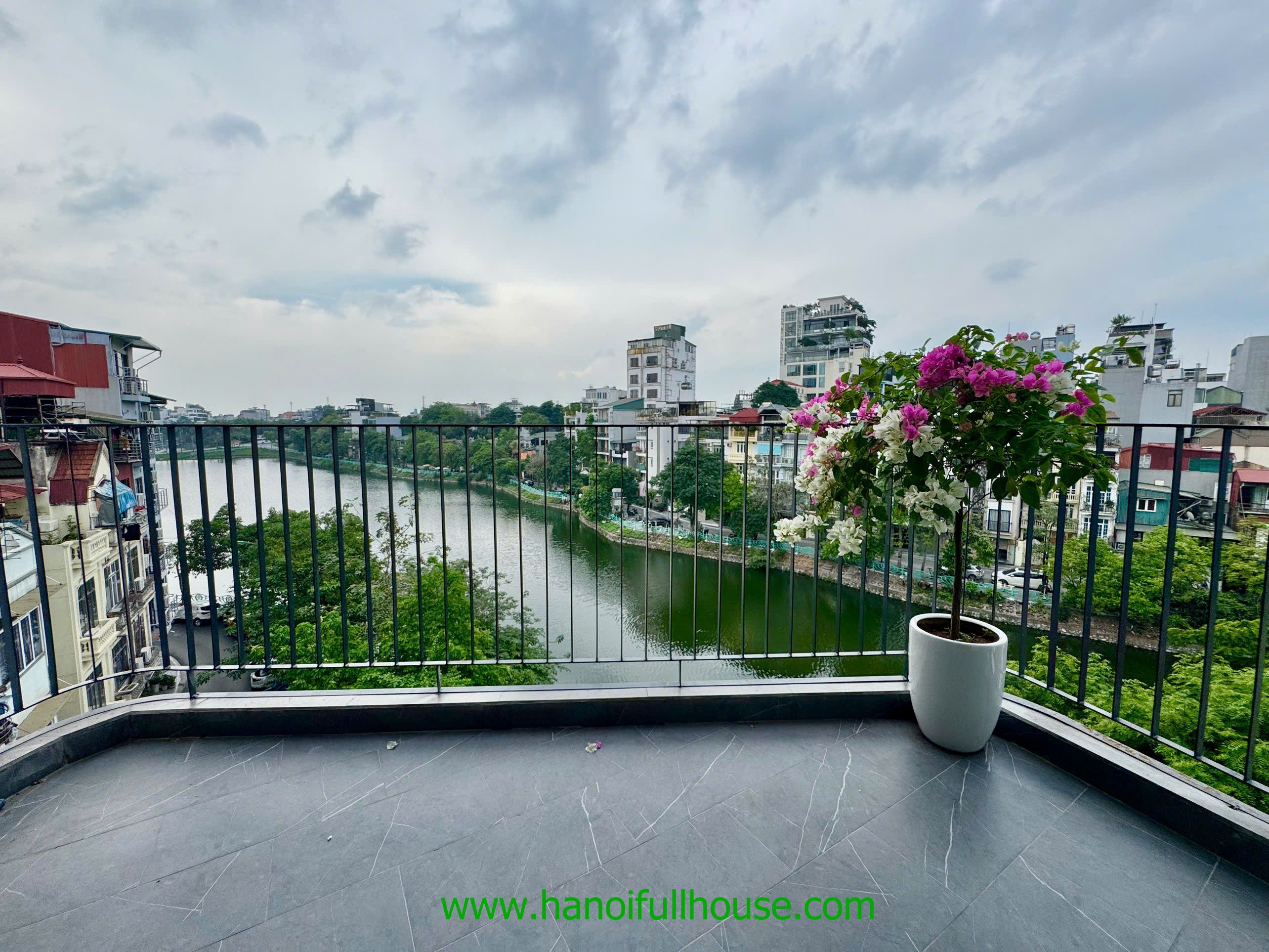 Lake view one bedroom apartment, new and modern in Tay Ho for rent