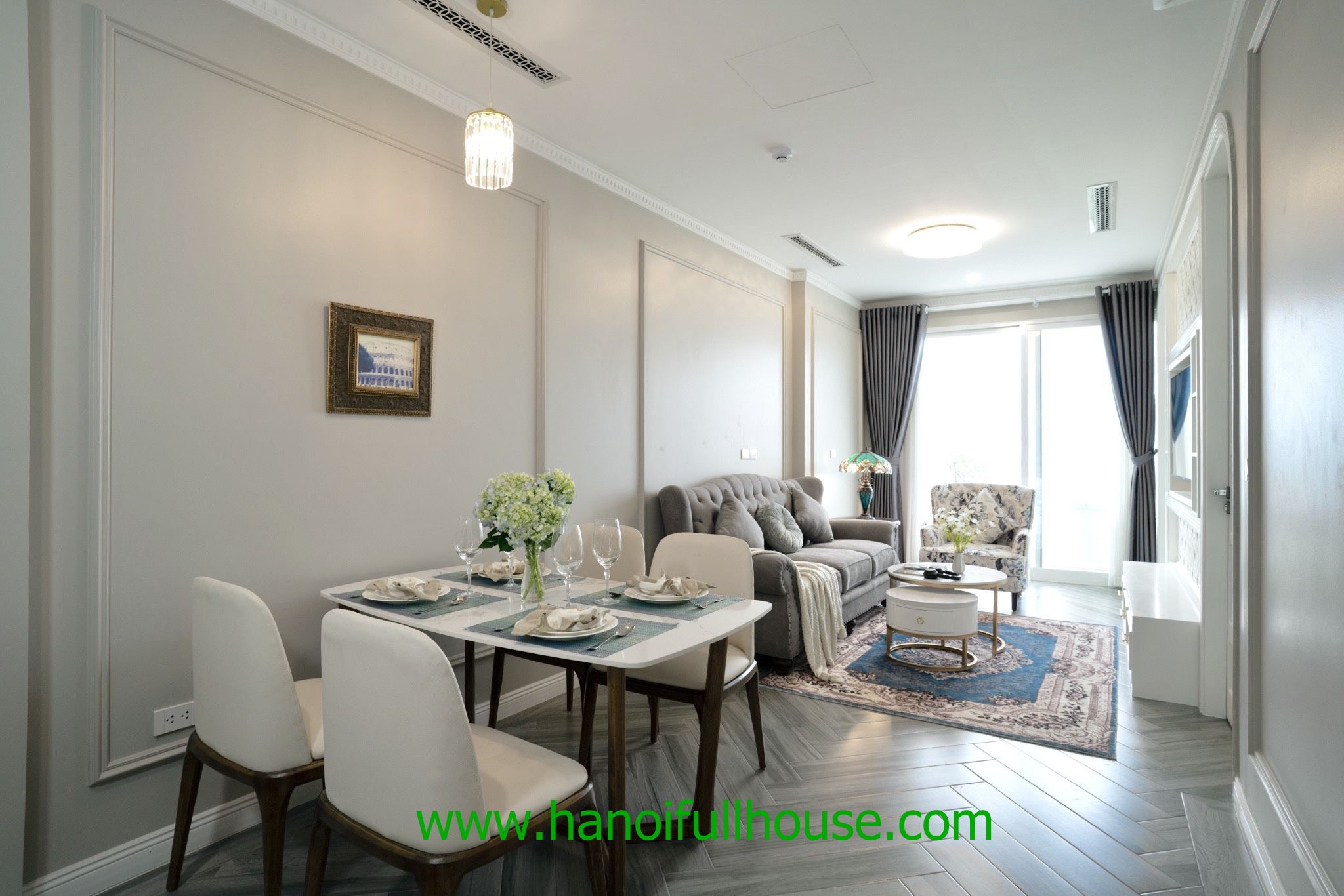 Lake view apartment with 2 bedrooms in Tay Ho dist for rent