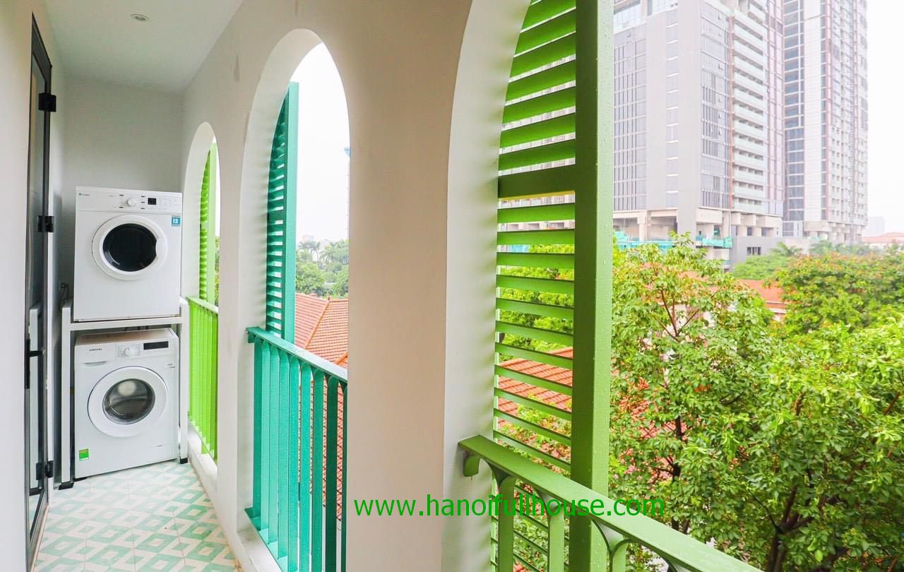 Modern serviced apartment with balcony for rent in Tay Ho dist