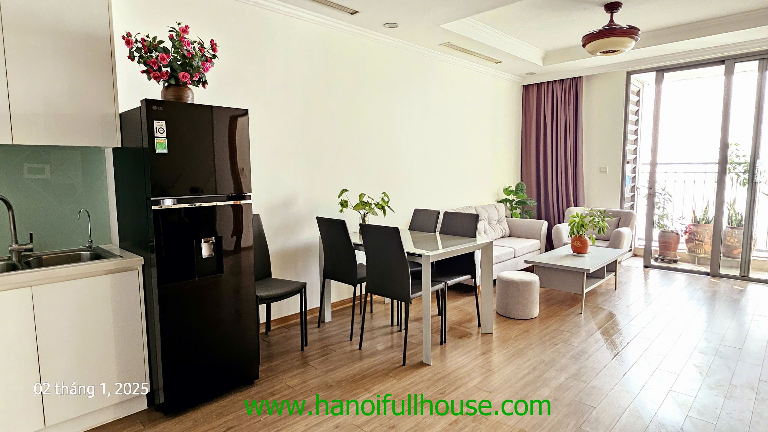Căn hộ 2 ngủ, đủ đồ ở Park hill- Times City cho thue