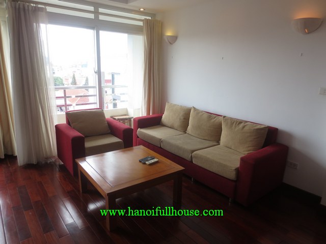 Serviced apartment on high floor with 2 bedrooms, 2 bathrooms, balcony in Tay Ho for rent