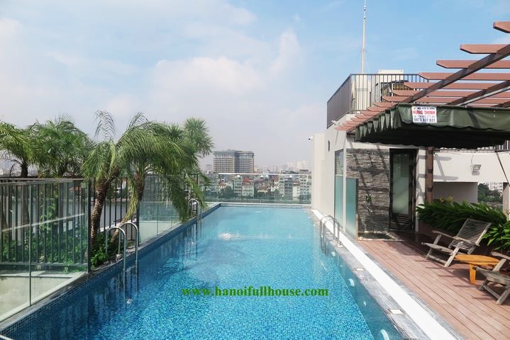 Nice modern 2 bedroom apartment for rent, with super large swimming pool in Tay Ho district