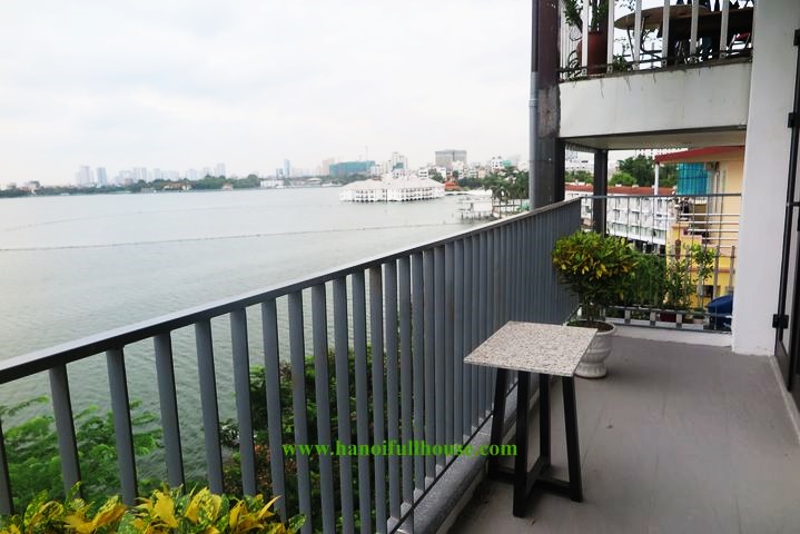2-bedroom apartment with large balcony with beautiful West Lake view in Yen Phu village for rent