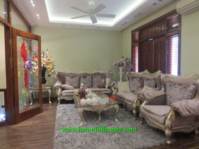 Beautiful and big three-bedroom house in Dao Tan str, Ba Dinh dist for lease